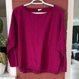 Eileen Fisher Fuchsia Dolman Sleeve Sweater - Cotton/Cashmere Blend